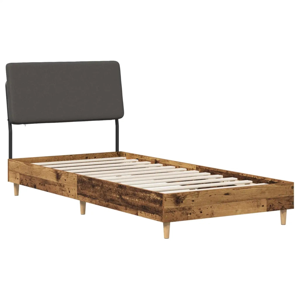 Letto singolo con testiera Legno vecchio e grigio scuro 8001851