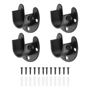 Supporti terminali per aste appendiabiti, 4 pezzi, acciaio inossidabile, 2,2 cm (0,87 pollici), colore nero