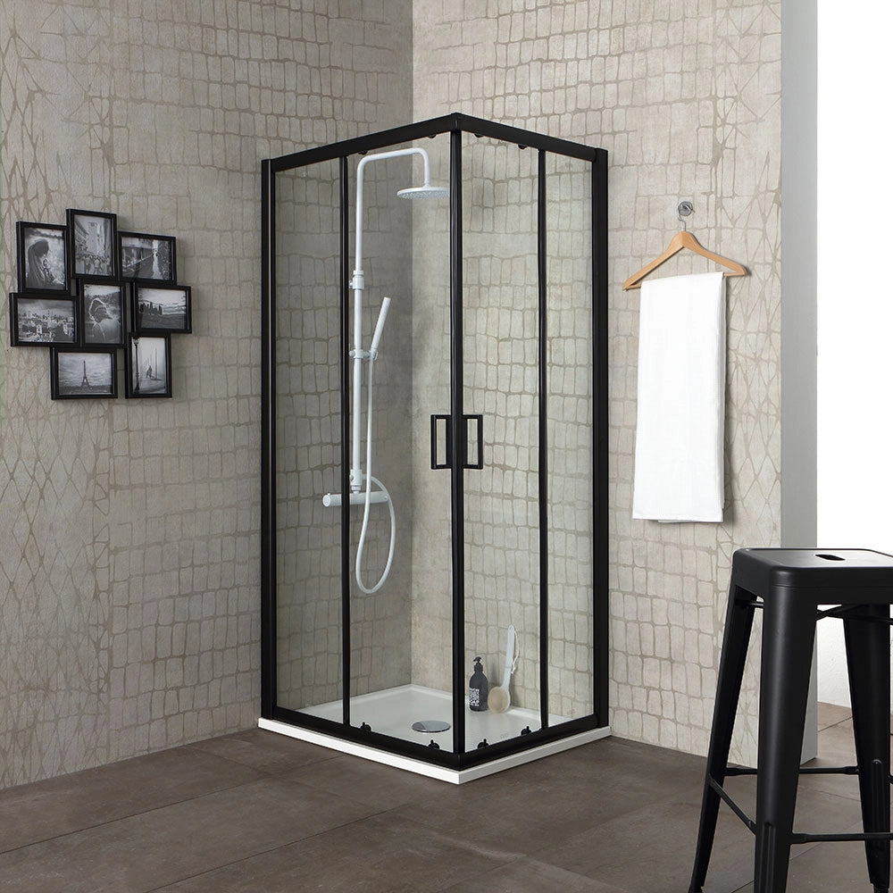 Box doccia 80x80x190 cm profilo nero opaco