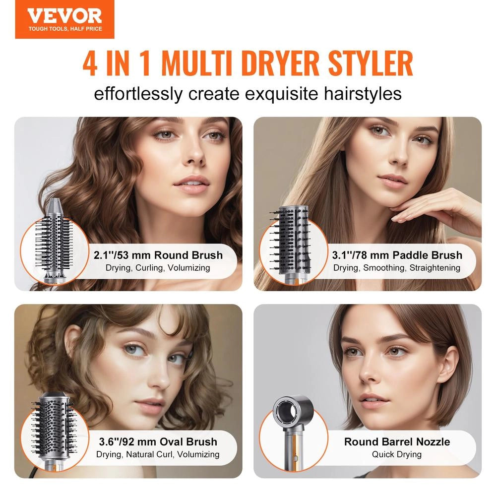 Styler ad Aria Calda e Spazzola Asciugacapelli Ionica 1600W CT-302i con 3 Spazzole e 1 Ugello Regolabile Multifunzionale per Casa