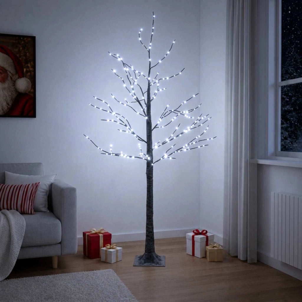 Albero di Natale LED innevato Marrone 22 x 22 x 150 cm Plastica 42055344