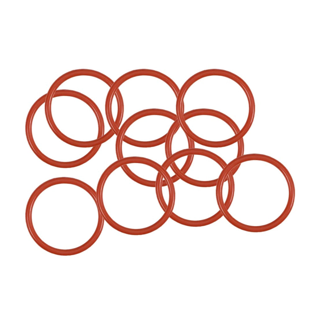 O-ring in silicone, 10 pezzi, 18x15x1,5 mm, colore rosso