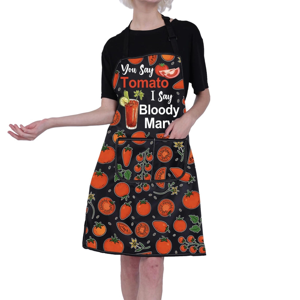 Grembiule da barman "Bloody Mary", impermeabile, 72x68 cm, con 2 tasche