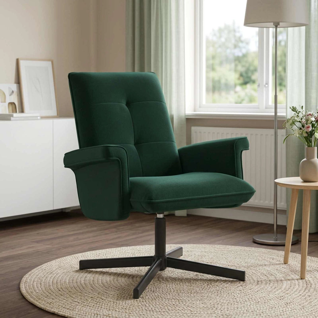 Sedia girevole Verde Scuro Velluto 42045587