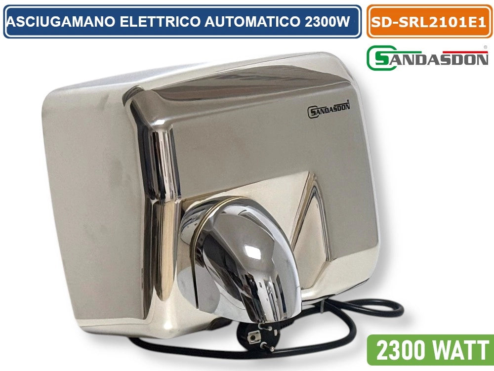 SANDASDON SD-SRL2101E1 ASCIUGAMANO ELETTRICO CON ATTIVAZIONE A FOTOCELLULA 2300W CLASSE II