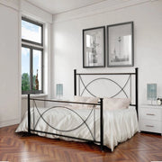 Letto in ferro una piazza e mezza con pediera Nero LAGUNA 126x208x h117 cm