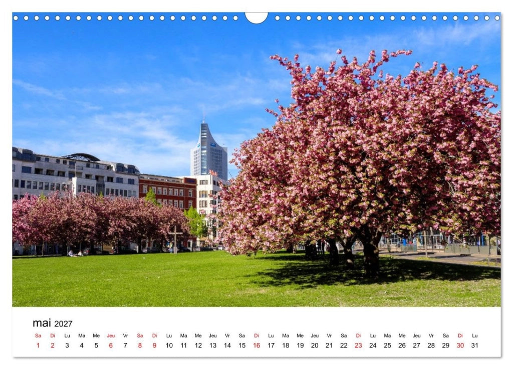 Calendario da parete Leipzig 2027, formato DIN A3 verticale – 12 immagini della città