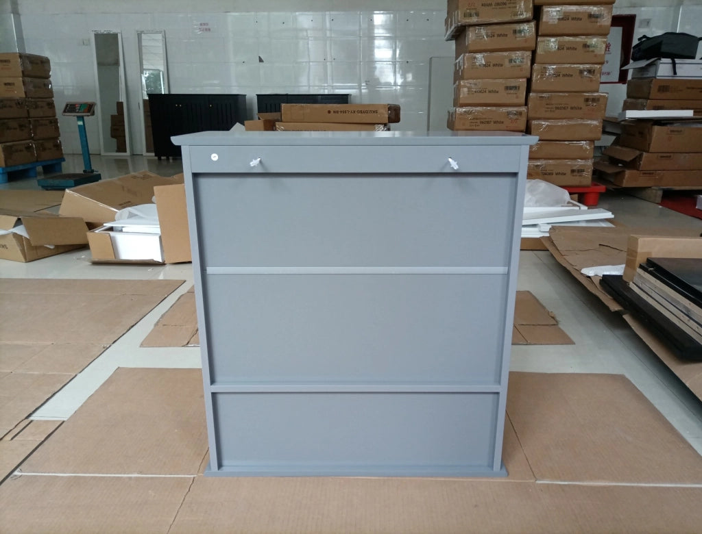 Mobile bagno da parete in MDF con 2 ante e ripiani regolabili, grigio, 54,6x19,8x60 cm