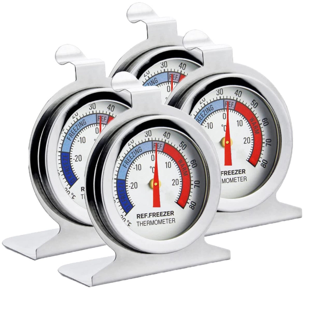Set di 4 termometri per frigorifero in acciaio inossidabile, con range di temperatura da -30 a +30 °C