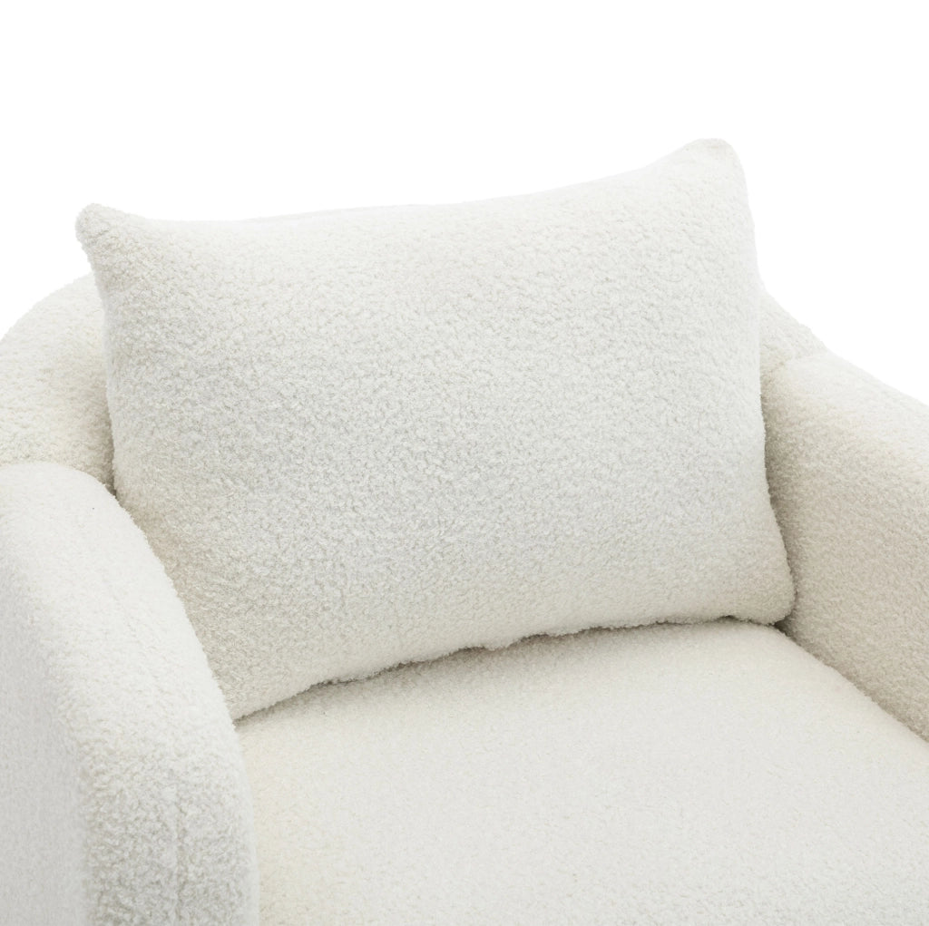 POLTRONA in bouclé 71x72x71 cm bianca con cuscino
