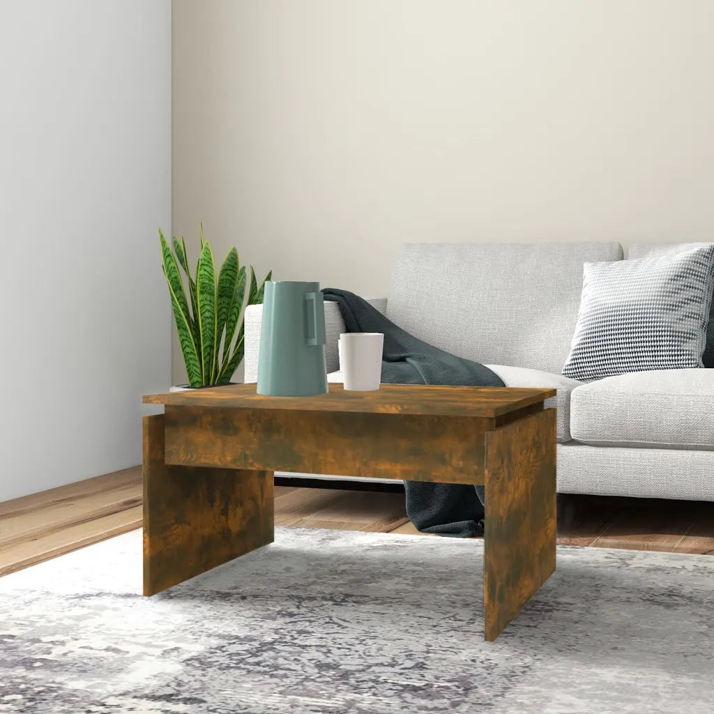 Tavolino da Salotto Rovere Fumo 68x50x38 cm Legno Multistrato 825840