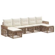 Set Divano da Giardino 7 pcs Beige e Bianco Crema polyrattan 3435210