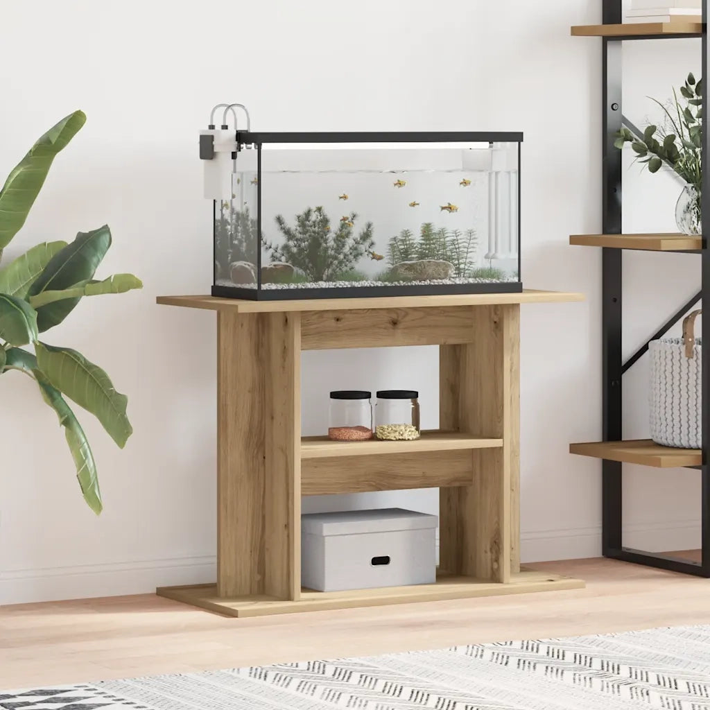 vidaXL Supporto Acquario 80x35x60 cm Multistrato Rovere Artigianale