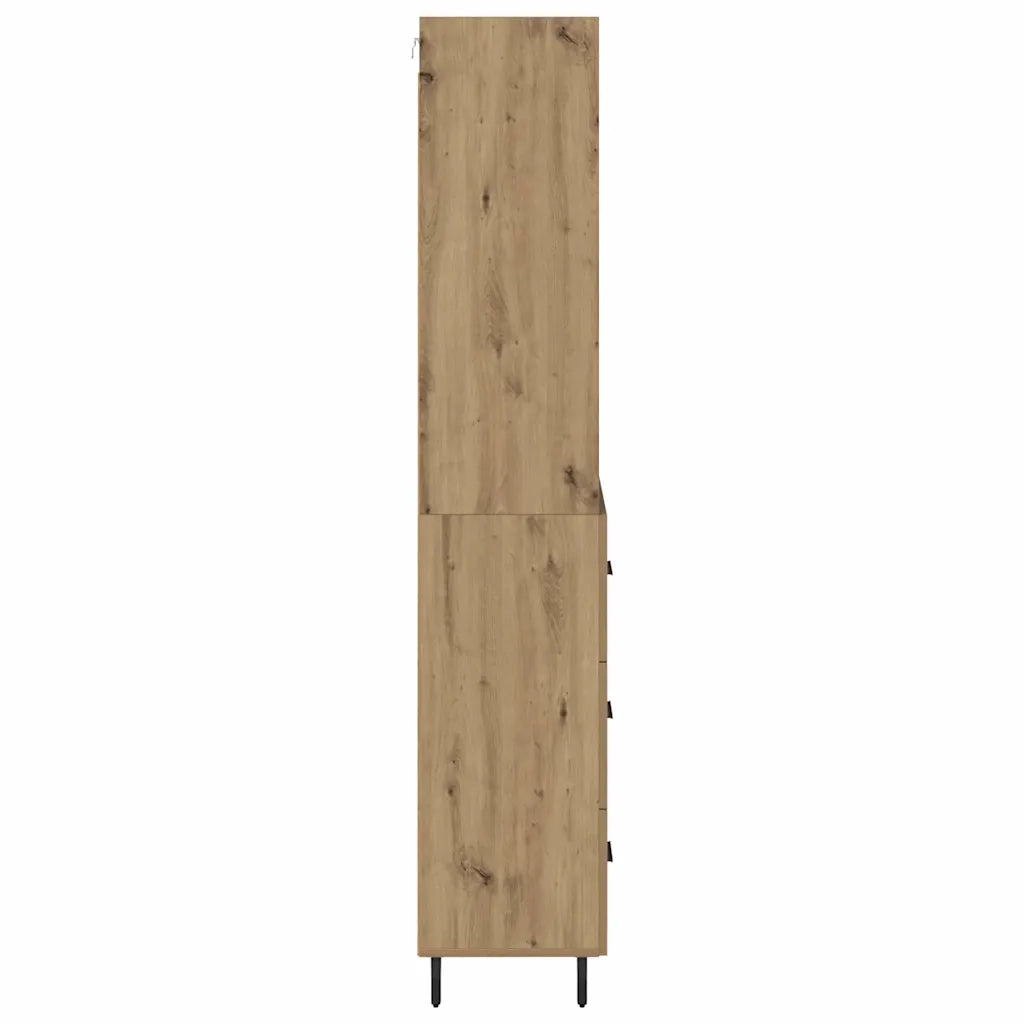 Credenza con Cassetto-Buffet-Armadio da cucina Rovere artigianale 69,5 x 34 x 180 cm 424033