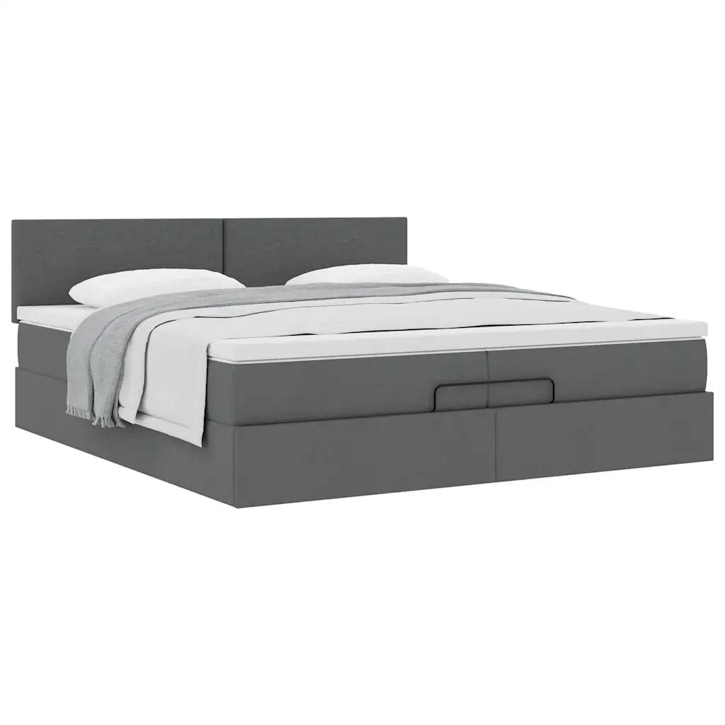 Struttura Letto Pouf con Materasso 200x200 cm in Tessuto 3311402