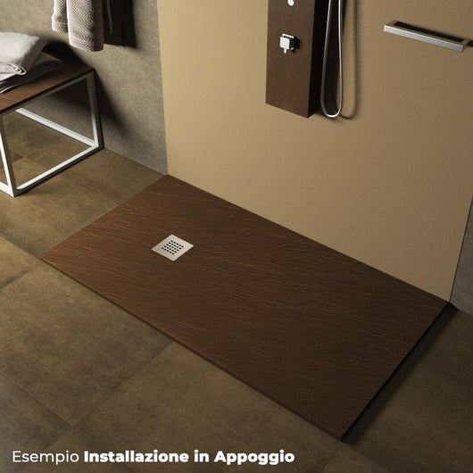 Piatto Doccia in Pietra 100x150 cm Pedrinelli Ardesia Stone Side Marrone