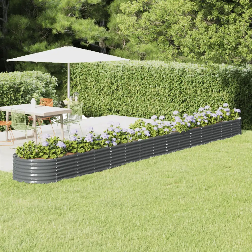 Letto da Giardino in Acciaio Zincato 620x80x36 cm Antracite 318946