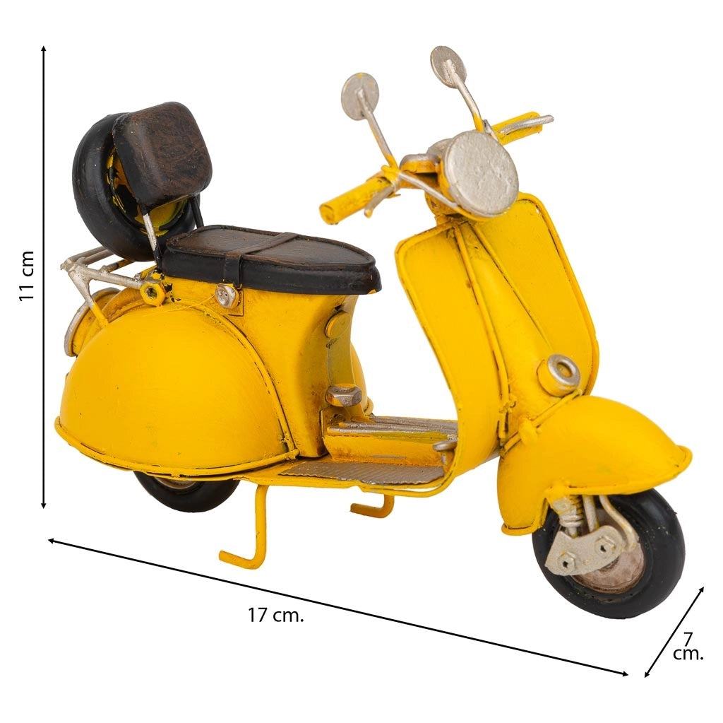 Moto in metallo giallo 17x7x11h