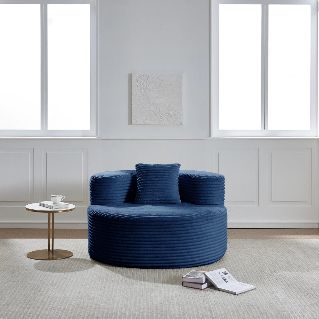 Poltrona relax ergonomica con struttura in metallo azzurro chiaro