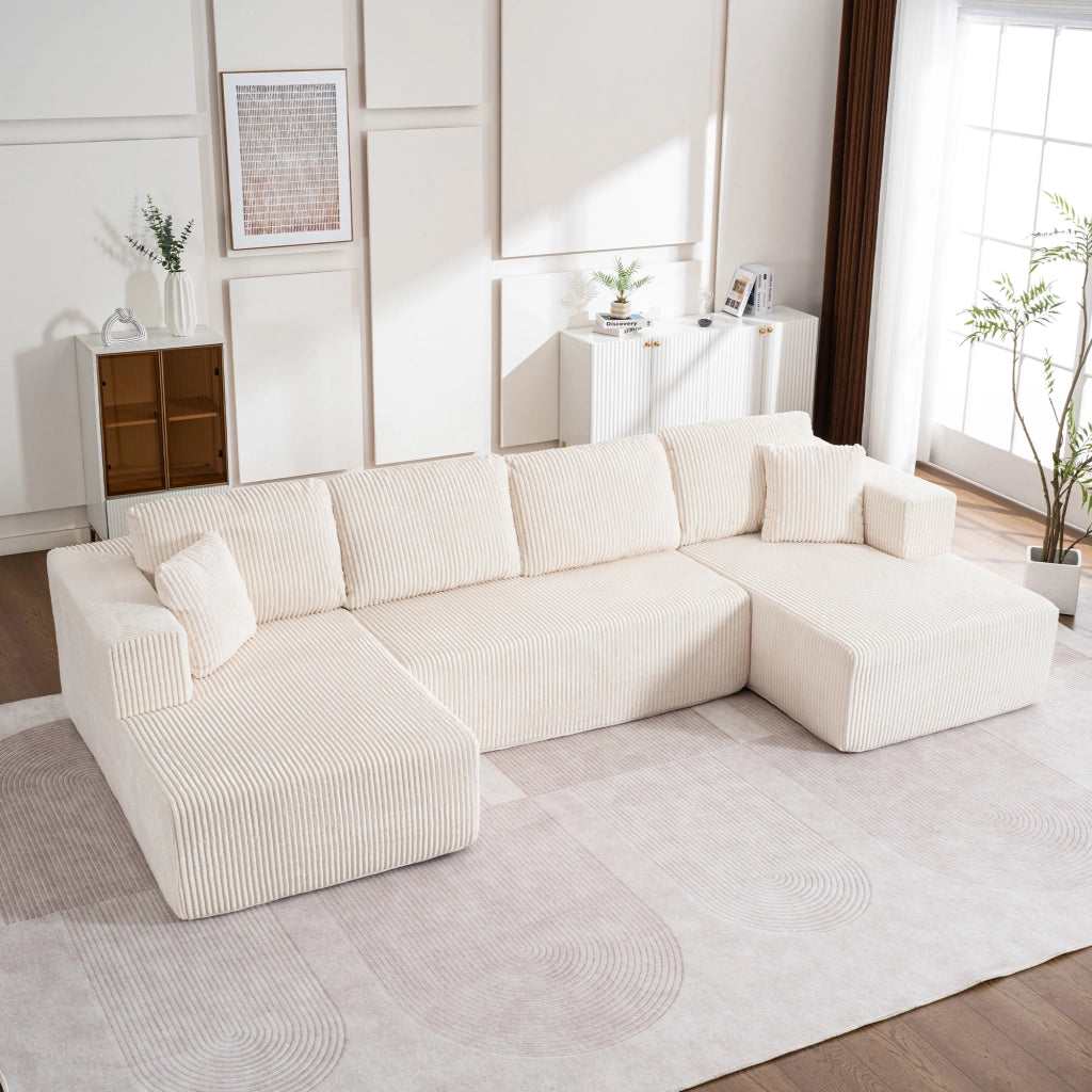 Divano Modulare U a 3 Posti ¨C Xylo ¨C Tessuto, con Chaise Longue
