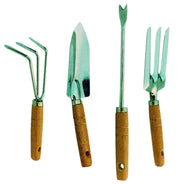 SET 4 ATTREZZINI DA GIARDINO MANICO LEGNO IMP19660- GLI SPECIALISTI DEL VERDE- 6,0 confezione
