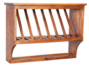 Biscottini Piattaia Country in legno massello di tiglio finitura noce L80xPR28xH60 cm. Made in Italy