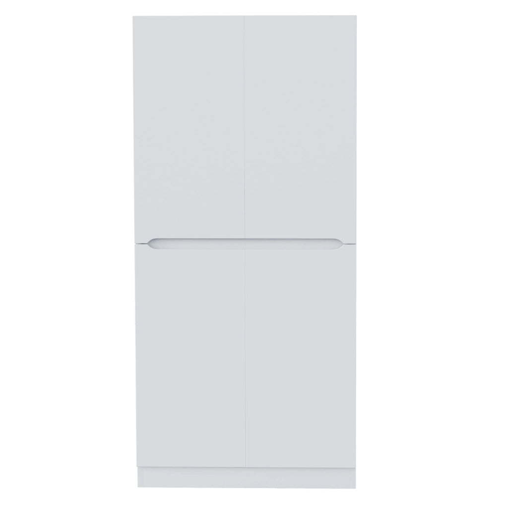 Armadio a due ante 70x40x170 cm in legno; metallo; compensato e MDF; bianco