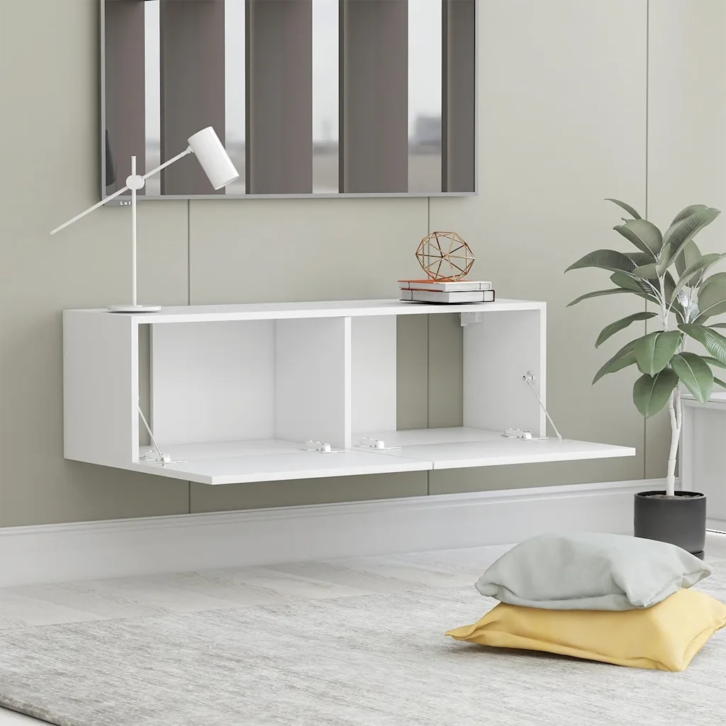 Mobile Porta TV Bianco 100x30x30 cm in Legno Multistrato 801481