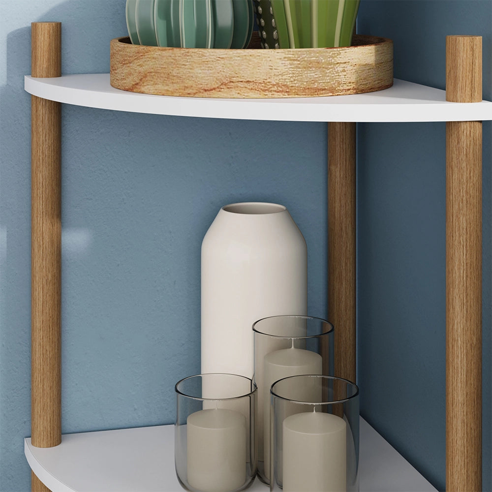 Vicco Libreria Bianco/pino 29 x 72 cm con 3 vani portaoggetti