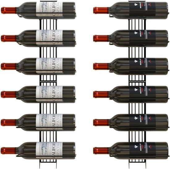 Organizzatore per 12 bottiglie - Display per la conservazione di bevande in acciaio resistente per la cucina e la decorazione di interni
