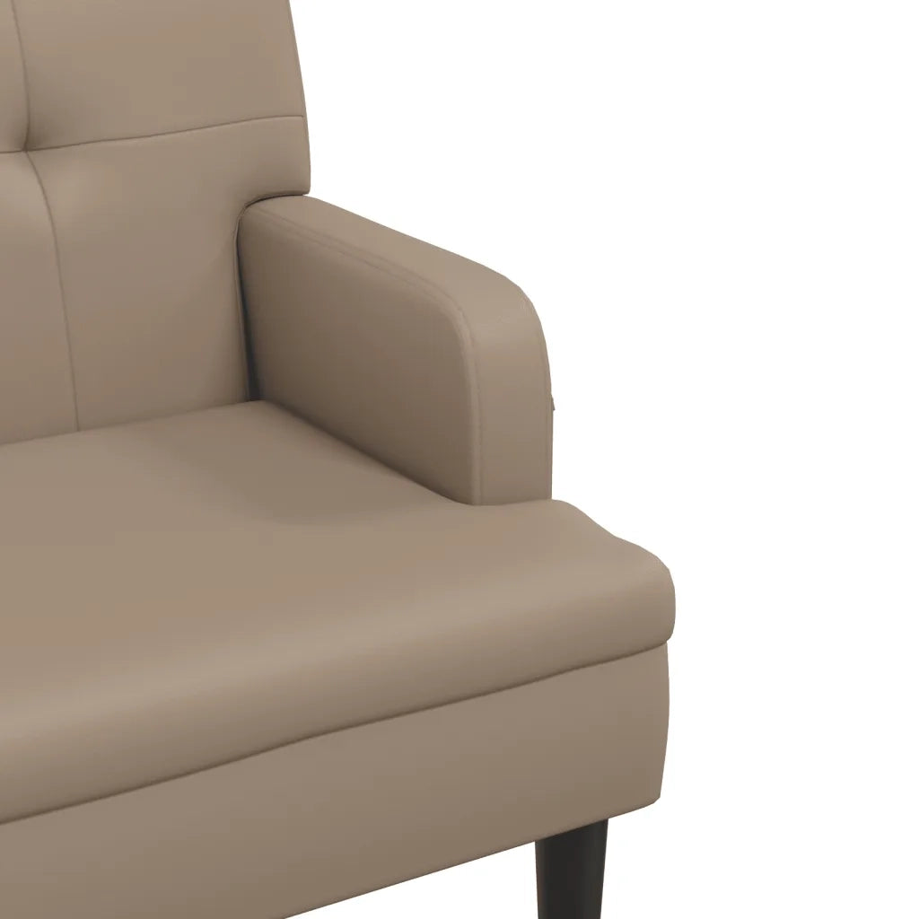 vidaXL Panca con Schienale Cappuccino 112x65,5x75 cm in Similpelle