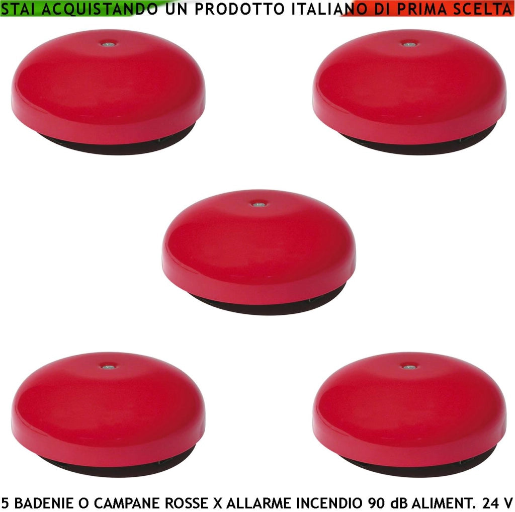 ANTINCENDIO BADENIA ELETTROMECCANICA ROSSA 5 PEZZI ALIMENTAZIONE 24 VCC SEGNALA E RIPETE QUALSIASI AVVISO DI ALLARME