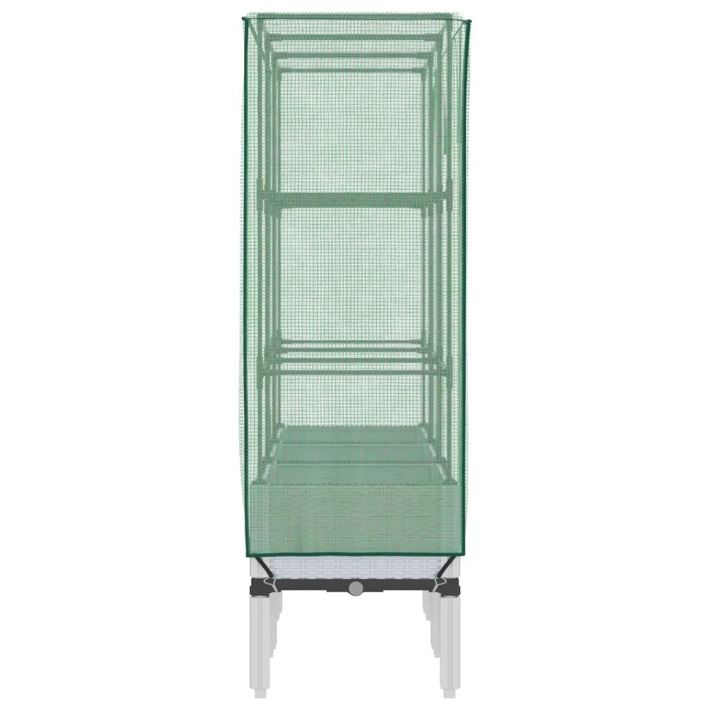 Fioriere | Cassetta per fiori | Letto Rialzato con Copertura Serra Effetto Rattan 120x40x140 cm