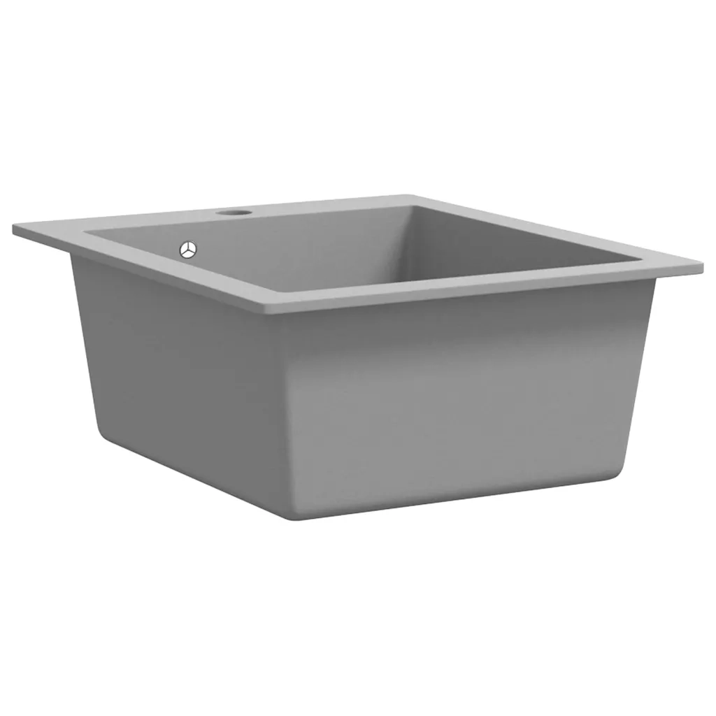 Lavandino da Cucina Granito solo Lavello ad Incasso Grigio 141673