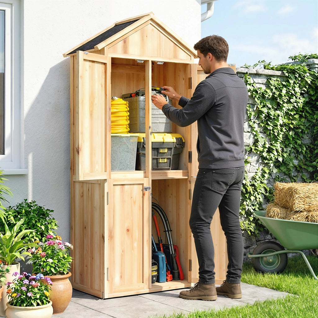 Casetta da Giardino in Legno ¨C zephmum ¨C Legno Naturale 82x50x190cm