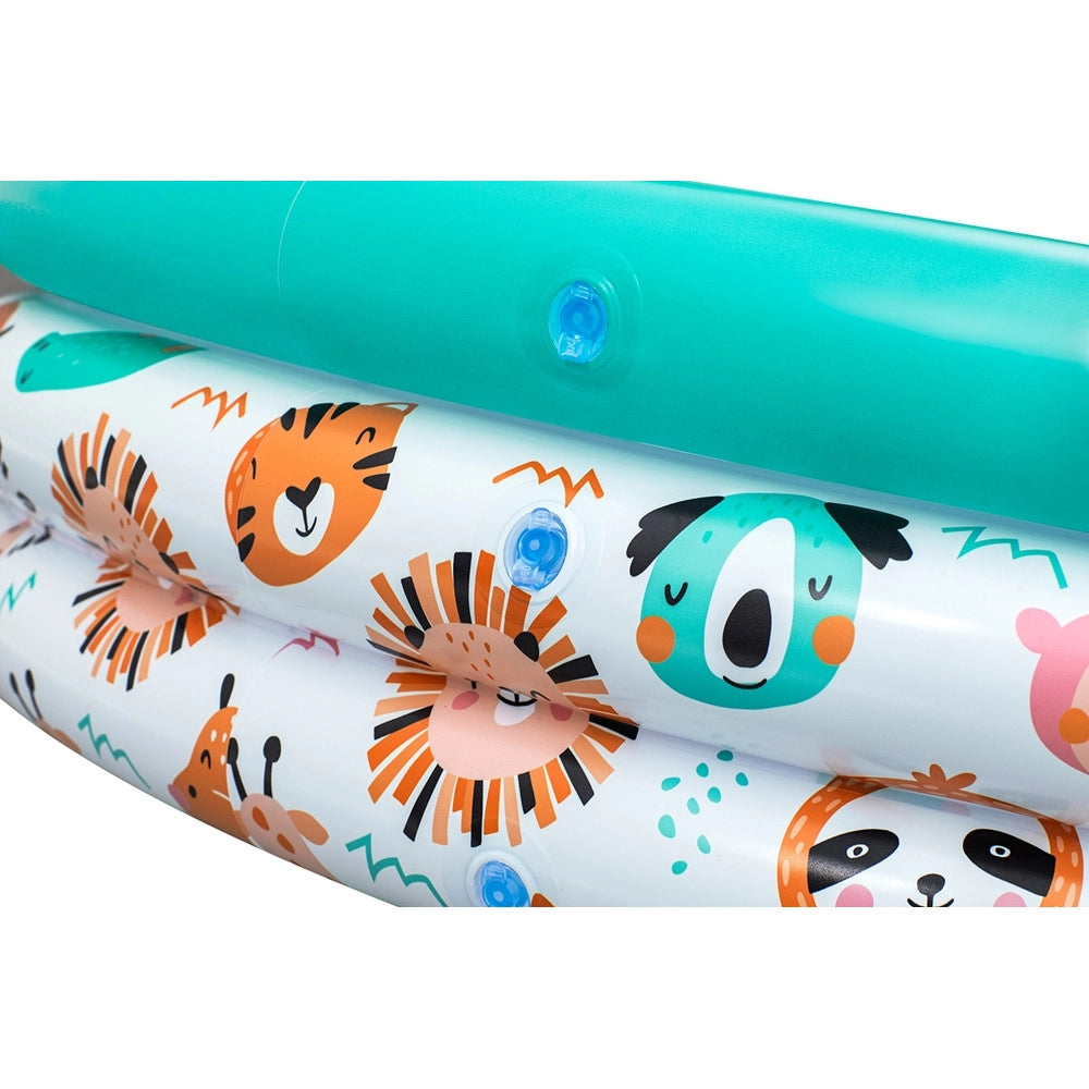 Trade Shop - Piscina Rotonda 122x25cm Gonfiabile Fuoriterra Per Bambini Giardino 3 Anelli 51226 -