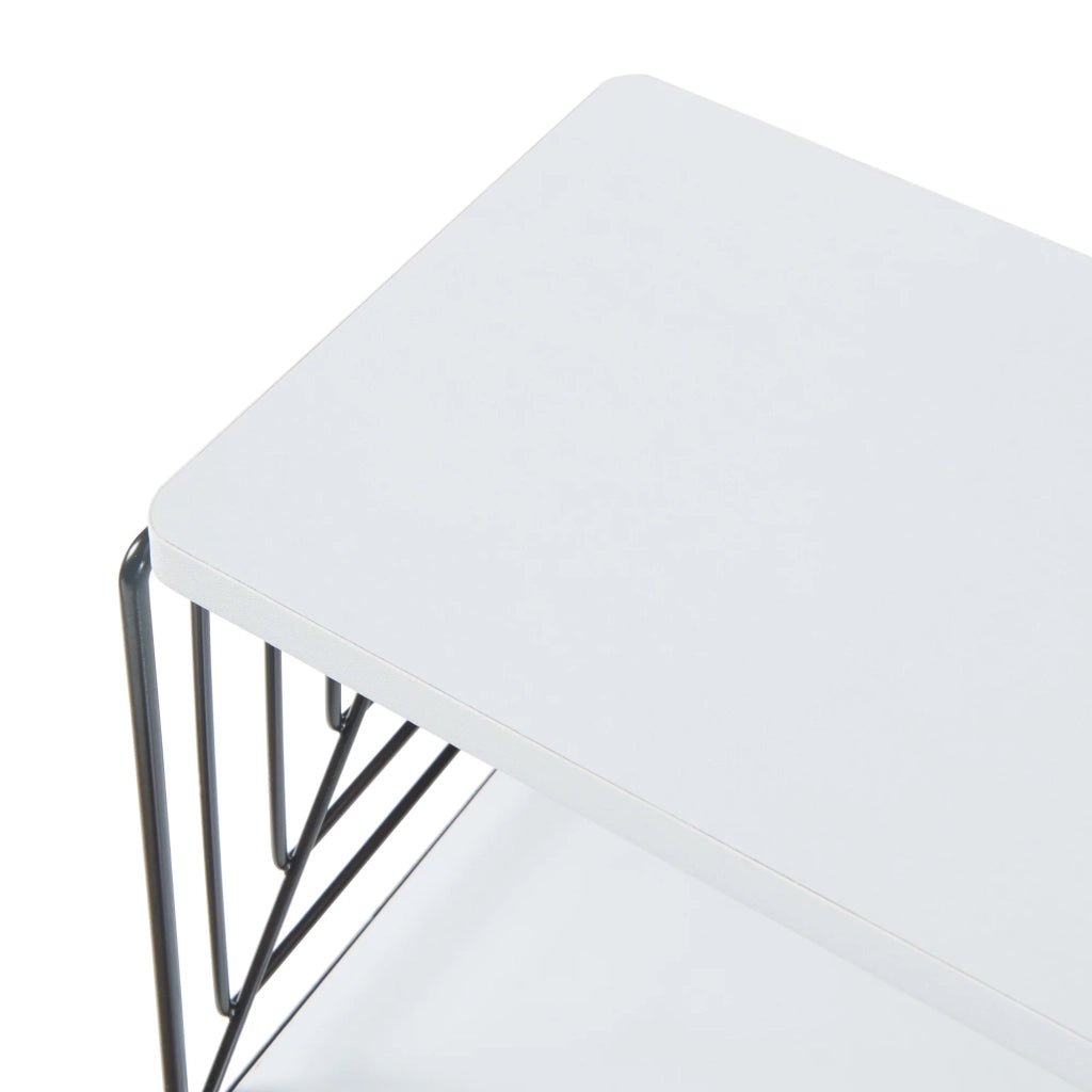 Scaffale dal design senza tempo per soggiorno/camera da letto mobiletto portaoggetti da parete 39 x 18 x 23 cm bianco 03_0011261