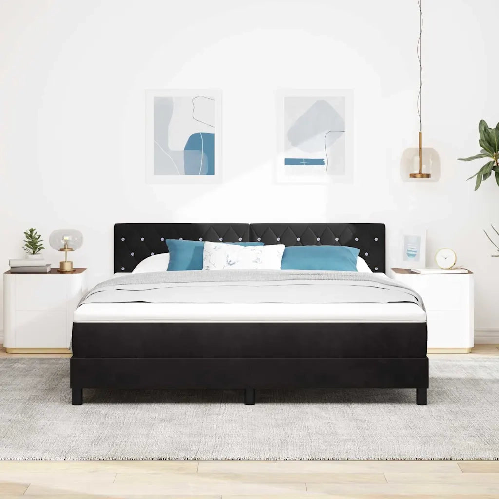 Letto a molle con testiera Nero 180 x 200 cm Velluto 3342604
