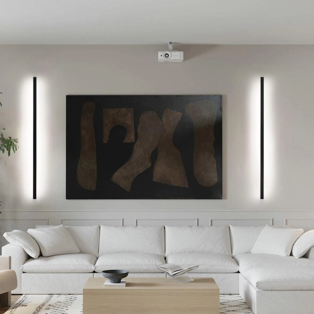 ZMH LED Applique 2ER Indoor Nero 100CM Applique 3000K Corridoio moderno Camera da letto