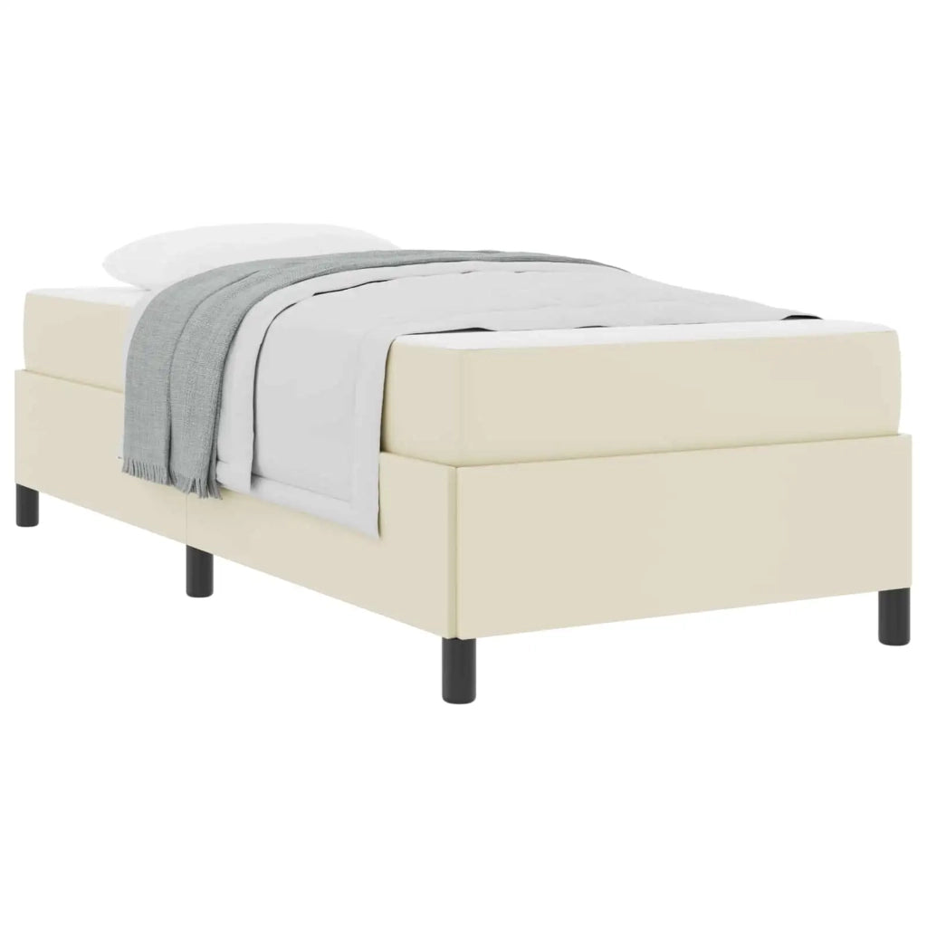 Struttura del letto con materasso Crema 80 x 200 cm Tessuto