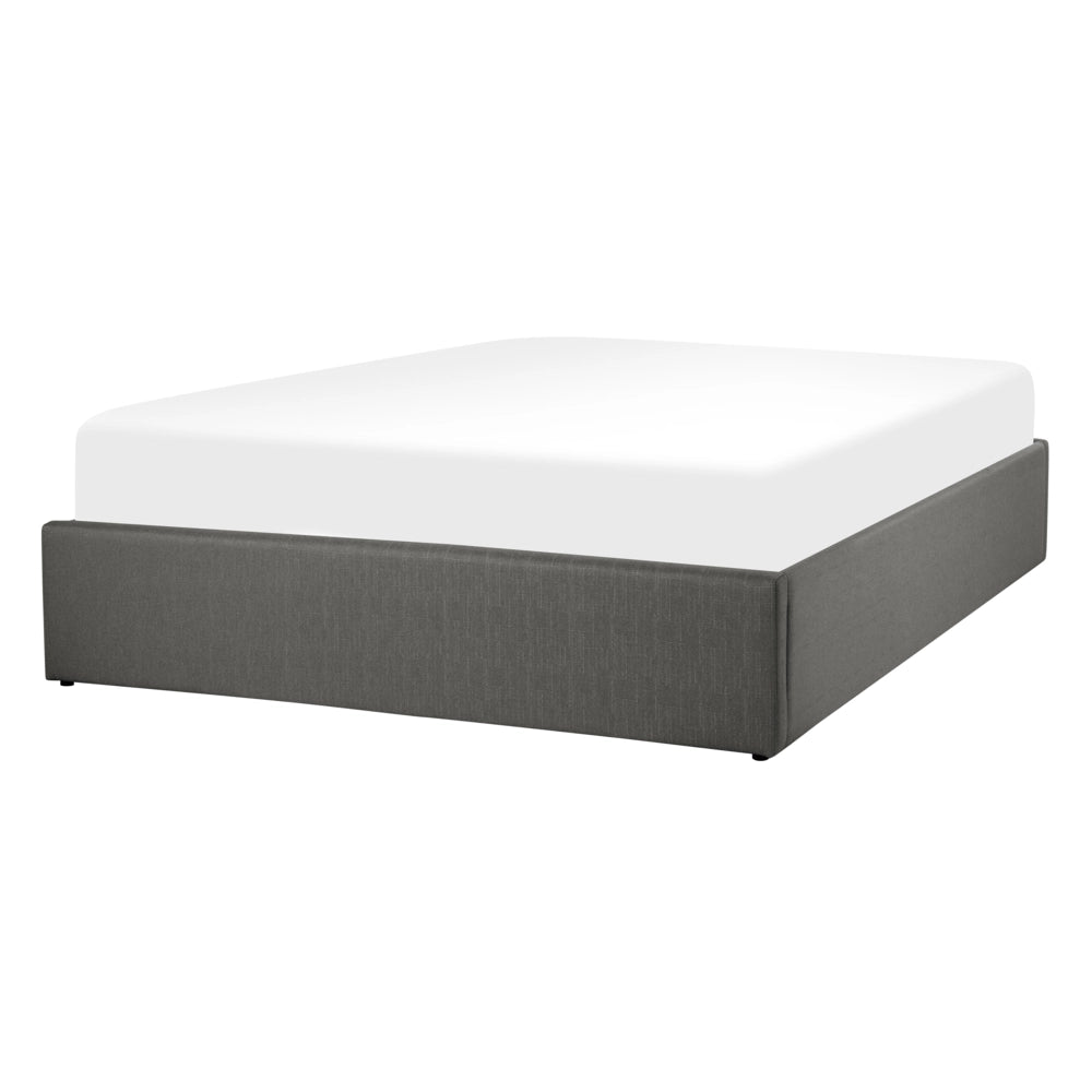 Letto a doghe ottomana imbottita in tessuto di poliestere grigio contenitore 140 cm 6 doppia dimensione design moderno