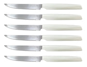 Set 6 Coltelli da Bistecca Carne Active Lama Seghettata Bianchi Pedrini