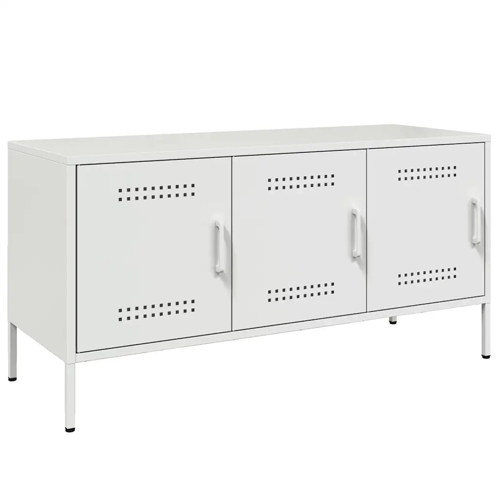 Mobile TV Bianco 100,5x39x50,5 cm in Acciaio 842951