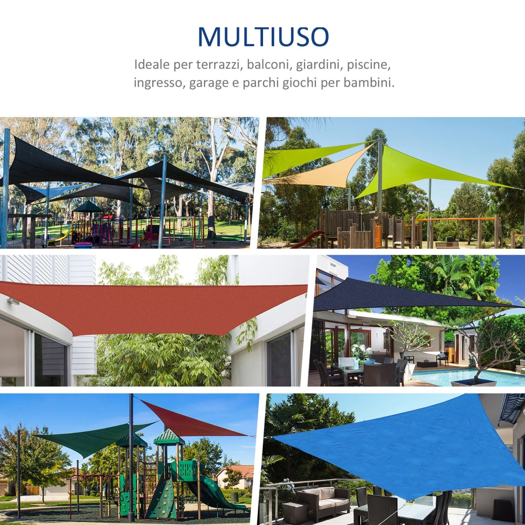 Easycomfort Vela Ombreggiante Triangolare, Tenda da Sole per Esterno in Poliestere Anti UV Traspirante 4x4x4m Grigio