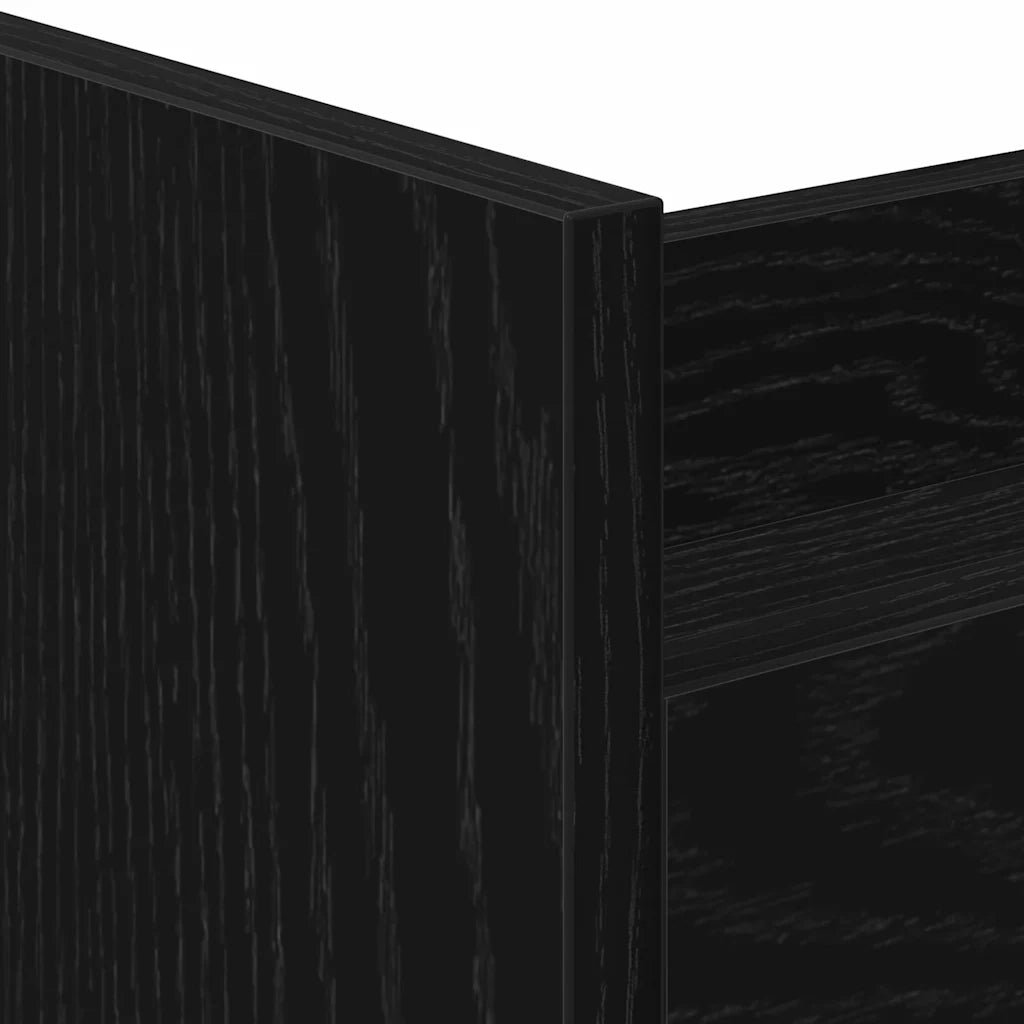 Carrello di Stoccaggio Stretto Rovere Nero 60 x 20 x 82 cm 869251