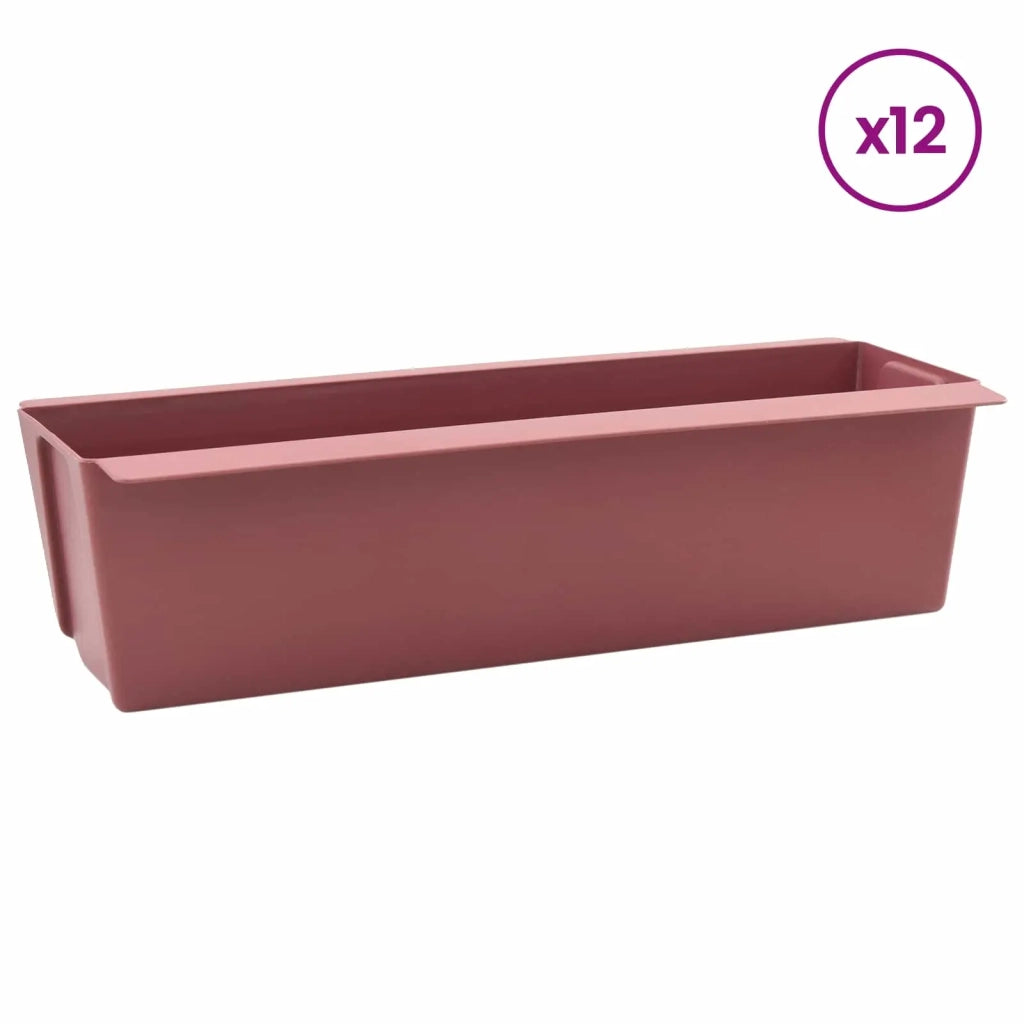 Fioriere per Euro pallet 12 pcs Marrone 36,5 x 14 x 9,5 cm 42037203