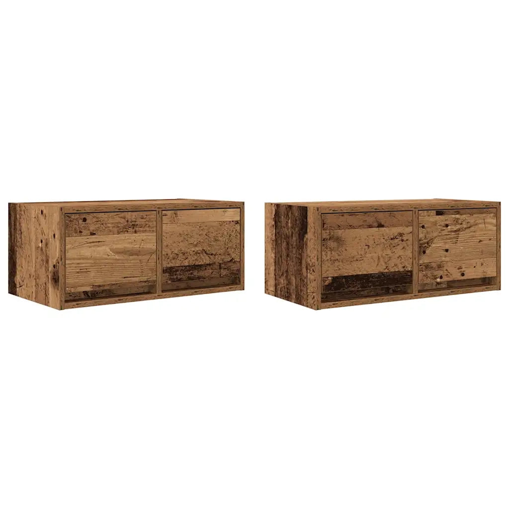 Mobili Porta TV 2 pz Legno Antico 60x31x25,5 cm in Truciolato 861505