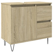 Mobile da bagno con ampi scomparti e gambe in ferro in stile industriale 65 x 33 x 60 cm in legno di rovere Sonoma 02_0049720