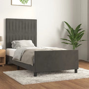 Giroletto senza Materasso Grigio Scuro 90x200 cm Velluto 3125856