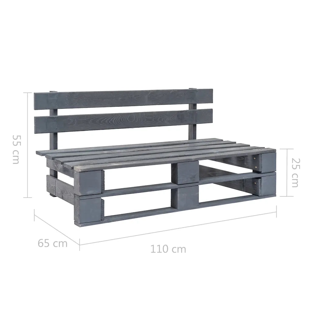 Panchina da Giardino | Panca da Giardino su Pallet in Legno Grigio